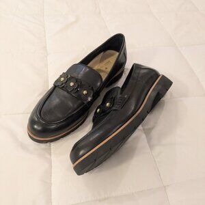 Kate Spade Black Loafers with Floral Detail